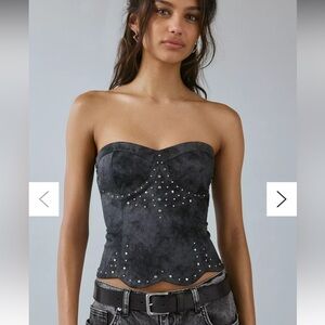 Urban Outfitters | Silence + Noise | Paige Faux Suede Studded Tube Top | NWT